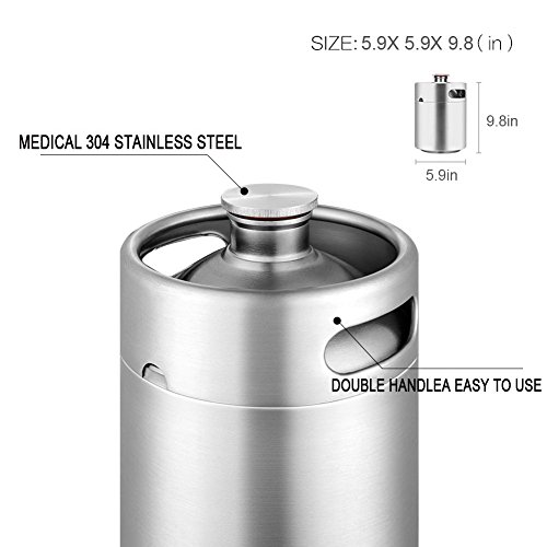 64-Ouncer-Mini-Keg-Style-Growler-Stainless-Steel-Beer-Barrel-Holds-Beer-Double-Handles-Silver-by-HAVEGET--0-0